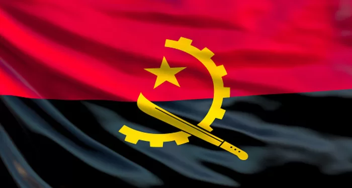 Angola flag. Waving flag of Angola 3d illustration. Luanda