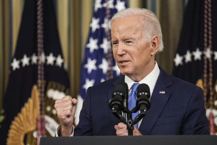 President Joe Biden delivers remarks about Election Day results and answers questions from reporters in the State Dining Room of the White House, in Washington on Wednesday, Nov. 9, 2022. Biden appeared to have the best midterms of any president in 20 years, avoiding the “shellacking” his predecessors endured, but even a narrow Republican majority could transform his presidency. (Doug Mills/The New York Times)