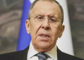 epa10441146 Russia's Foreign Minister Sergei Lavrov attends a joint press conference with Egypt's foreign minister (not pictured) following their meeting in Moscow, Russia, 31 January 2023. The meeting with Lavrov comes one day after Egypt's top diplomat met US State Secretary Blinken in Cairo on 30 January.  EPA/MAXIM SHIPENKOV