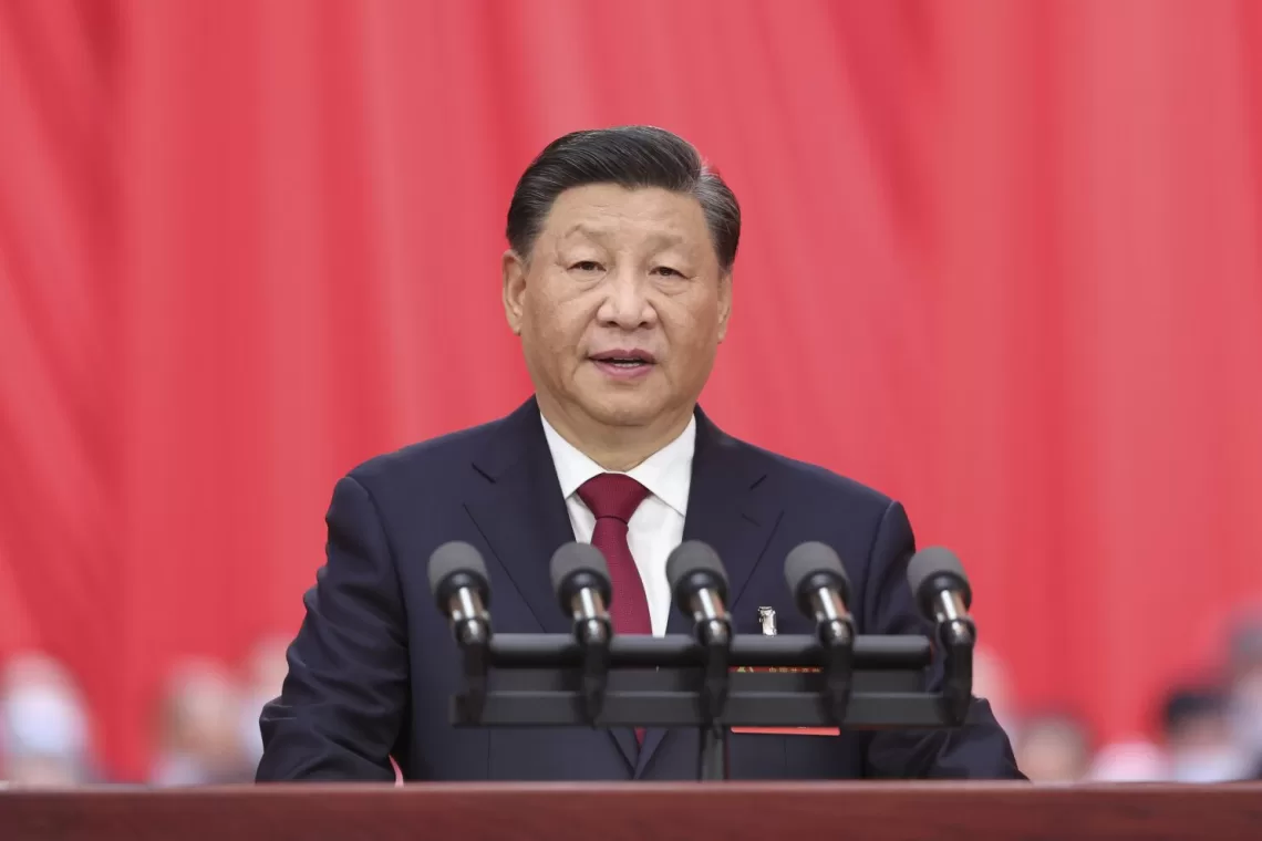 In this photo released by Xinhua News Agency, Chinese President Xi Jinping delivers a speech during the opening ceremony of the 20th National Congress of China's ruling Communist Party in Beijing, China, Sunday, Oct. 16, 2022. China on Sunday opens a twice-a-decade party conference at which leader Xi Jinping is expected to receive a third five-year term that breaks with recent precedent and establishes himself as arguably the most powerful Chinese politician since Mao Zedong. (Yao Dawei/Xinhua via AP)