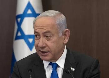 epa10516743 Israel’s Prime Minister Benjamin Netanyahu makes opening remarks at the weekly cabinet meeting in Jerusalem, 12 March 2023.  EPA/MAYA ALLERUZZO / POOL