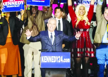 BOSTON, MA - APRIL 19: Robert F. Kennedy Jr. officially announces his candidacy for President on April 19, 2023 in Boston, Massachusetts. An outspoken anti-vaccine activist, RFK Jr. joins self-help author Marianne Williamson in the Democratic presidential field of challengers for 2024.   Scott Eisen/Getty Images/AFP (Photo by Scott Eisen / GETTY IMAGES NORTH AMERICA / Getty Images via AFP)