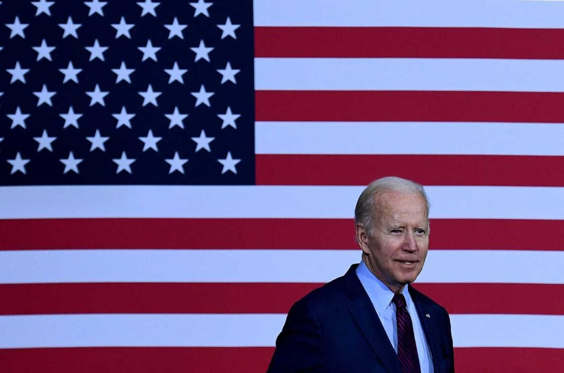 (FILES) US President Joe Biden arrives to deliver remarks during a visit to United Performance Metals, a specialty metals solutions center, in Hamilton, Ohio, on May 6, 2022. - President Joe Biden announced on April 25, 2023 he is running for re-election in 2024, plunging at the record age of 80 into a ferocious new White House campaign "to finish the job." (Photo by OLIVIER DOULIERY / AFP)