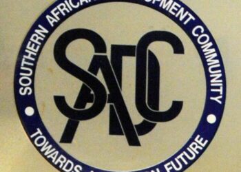 The logo of the Southern African Development Community (SADC) is seen on June 20, 2009 in Johannesburg as southern African leaders opened a special summit to seek to end a lingering political crisis in Madagascar with a call to warring politicians to start an "inclusive dialogue."  AFP PHOTO / ALEXANDER JOE (Photo credit should read ALEXANDER JOE/AFP via Getty Images)