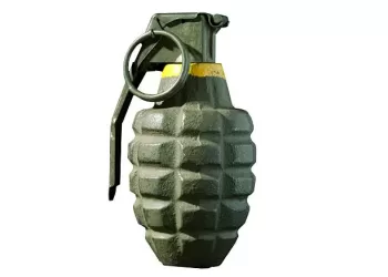 A hand grenade isolated on white.